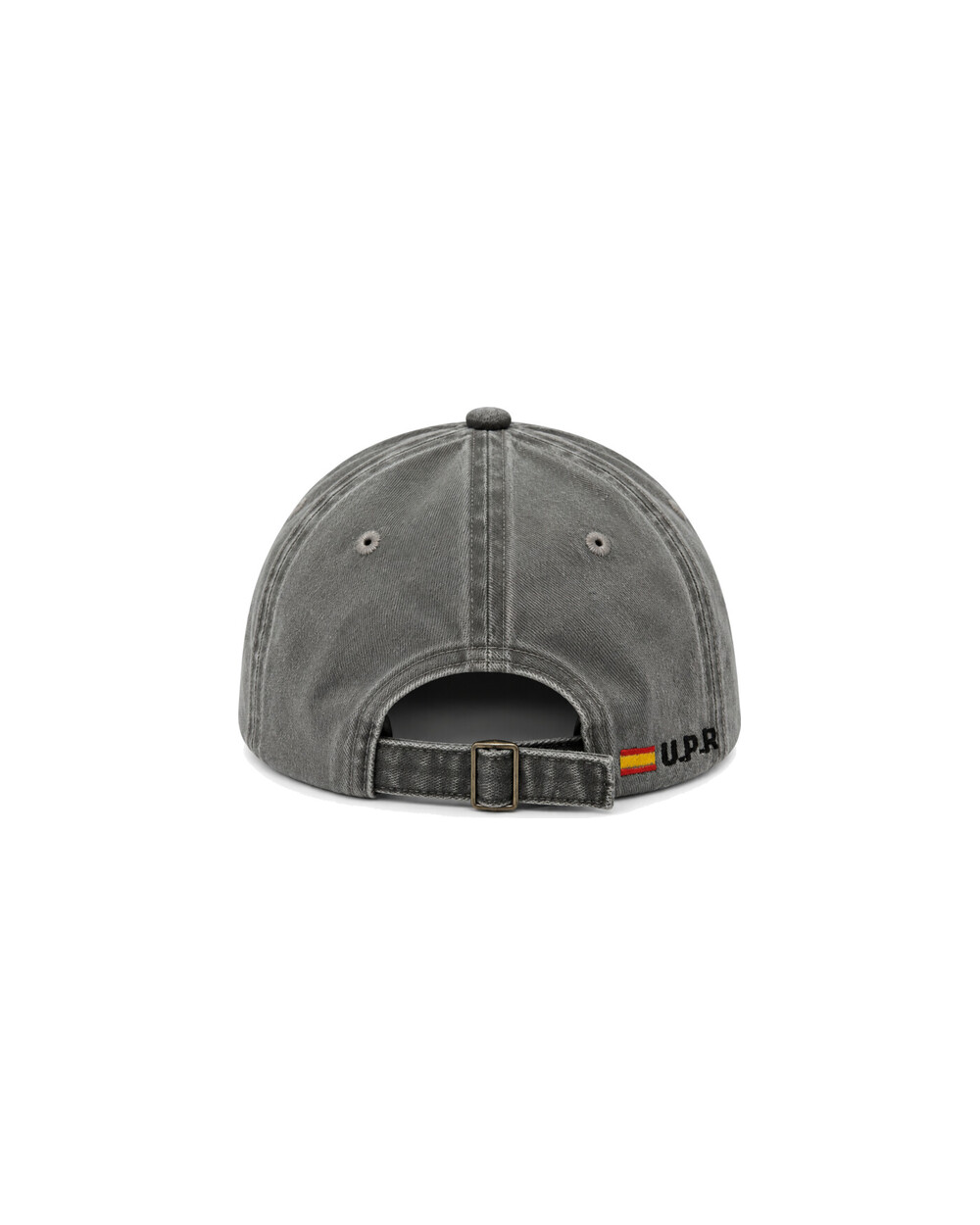 Gorra Washed gris antracita, vista trasera con cierre de hebilla